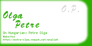 olga petre business card